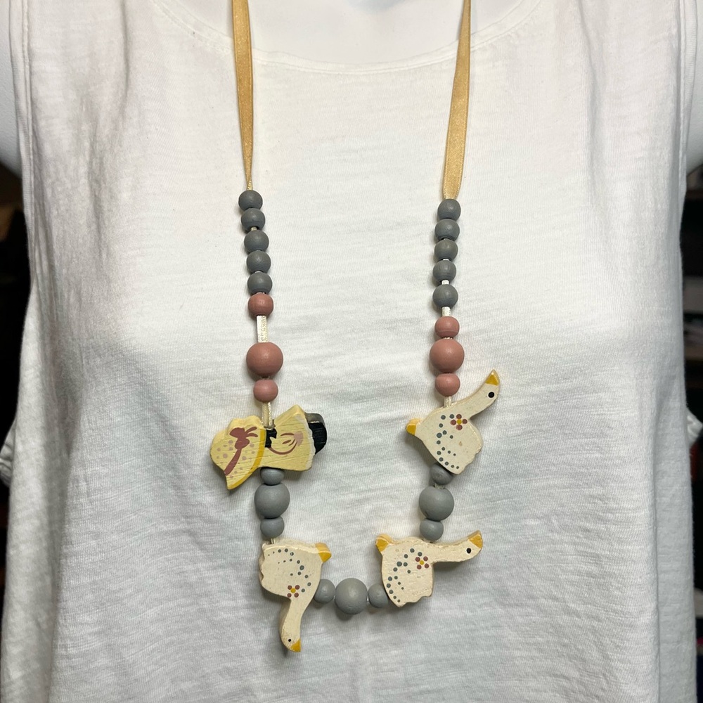 Vintage Wood Bead Necklace
